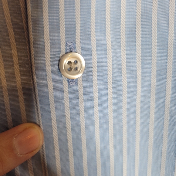 Shaquille O'Neil Shirt Mens Big Tall Button Down Blue Stripe Top Collared - Picture 4 of 9